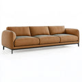 Canapé 3 places 220 x 90 x 82 cm brun aspect cuir style contemporain