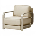 Fauteuil 78 x 82 x 86 cm en tissu beige avec structure métallique style contemporain