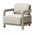 Fauteuil 75 x 80 x 85 cm en tissu beige avec structure rigide style contemporain