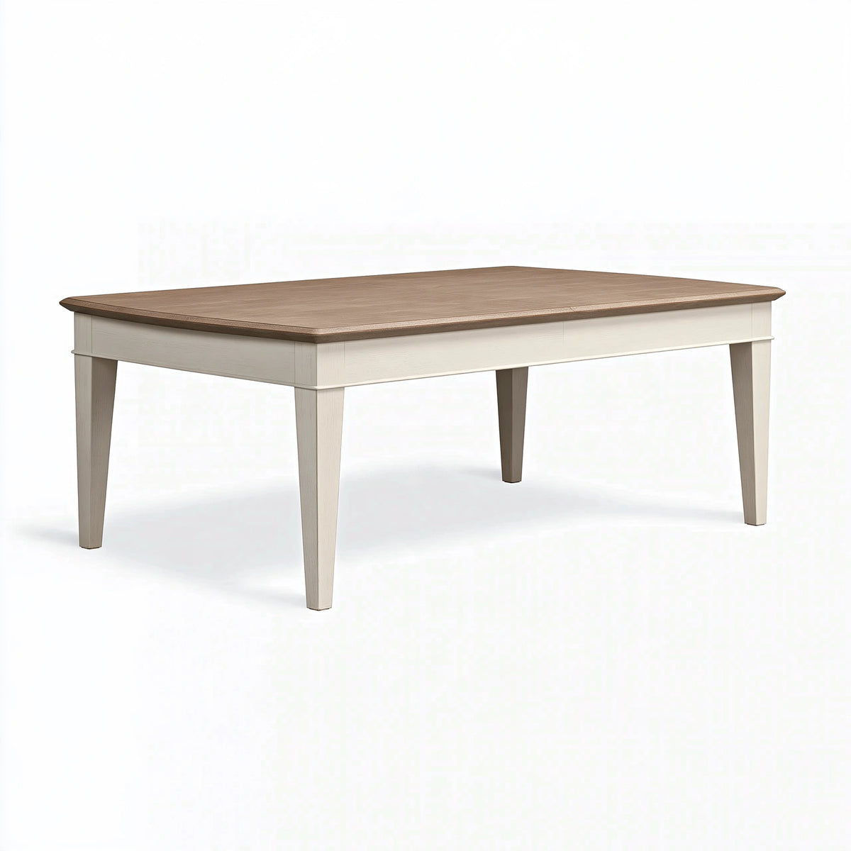Table à manger 180 x 90 x 75 cm en bois marron et blanc style campagne